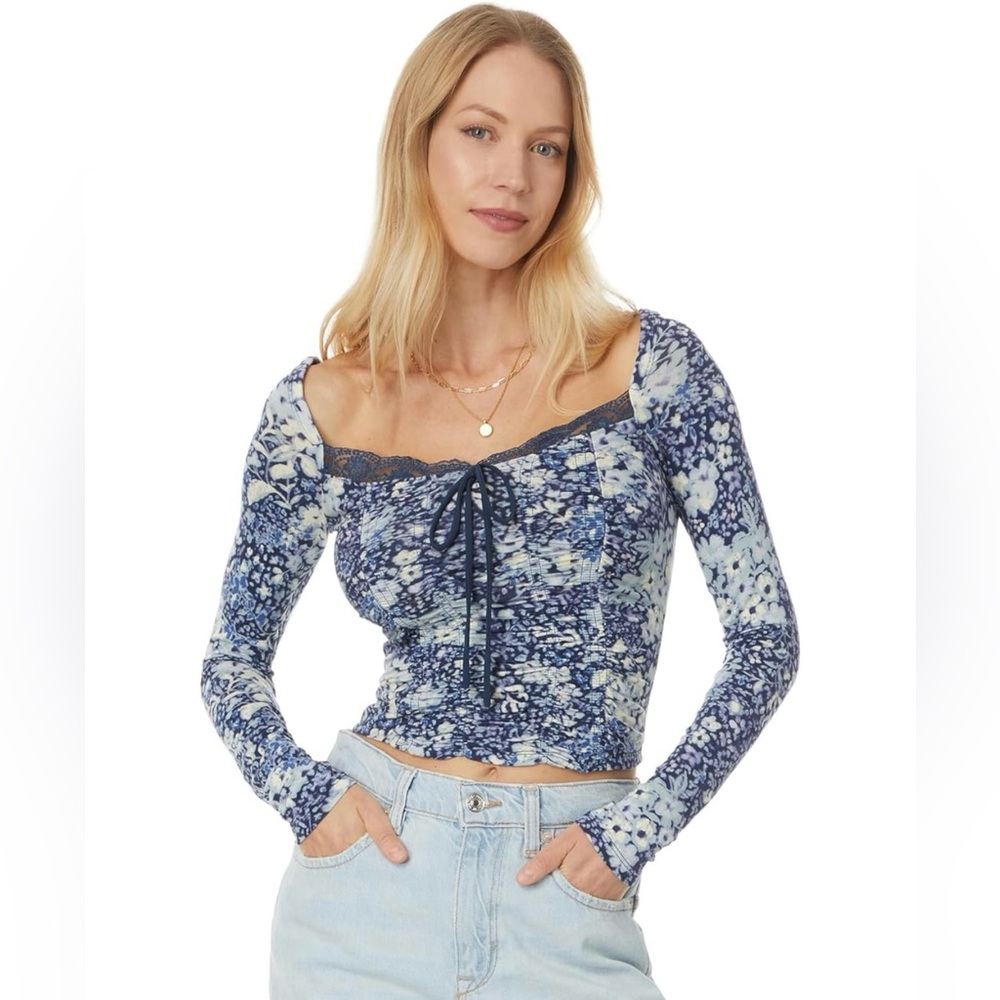 Free People Womens Layer It On Me Blue Combo Small